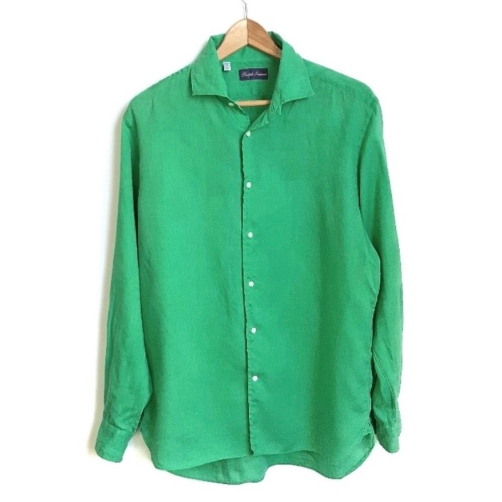 Ralph Lauren Purple Label - Linen Button Down Shirt ( Made in Italy )